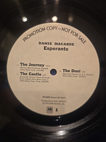 ESPERANTO: danse macabre A&M 12" LP 33 RPM PROMO OG Progressive Rock - Foto 5 di 7