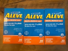 ALEVE BACK AND MUSCLE 220MG TABLET 50CT Pack Of 3 Exp 02/2028 150 Total Tabs