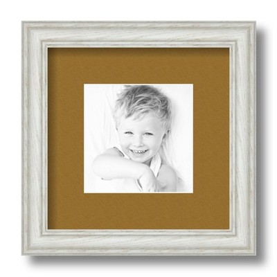 ArtToFrames Matted 9x9 White Picture Frame with 2'' Mat, 5x5 Opening 4098