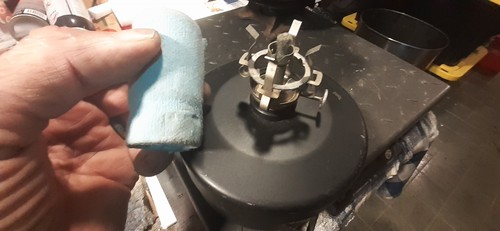 Eisenbahn Weichenlaterne, Milwaukee Road, komplett, SCHÖN!! Umwickelter Pyrex Schornstein. - Bild 10 von 11