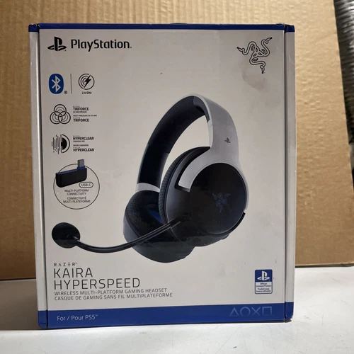 Razer Kaira Pro HyperSpeed Wireless Gaming Headset PS5 White/Black A185 Rare NOB