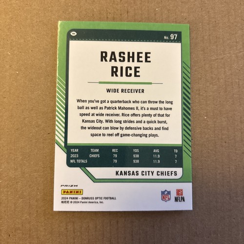 Rashee Rice 2024 Donruss Optic #97 Holo Red Stripe Candy Cane - Bild 2 von 2