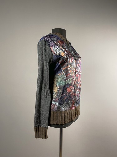 Rare Desigual Damen Multicolor Velvet Full Zip Hooded Jacket Cardigan Size XL - Bild 3 von 11