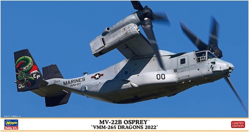Hasegawa 1/72 American Marine Corps MV-22B Osprey VMM-265 Dragons 2022 Plastic M