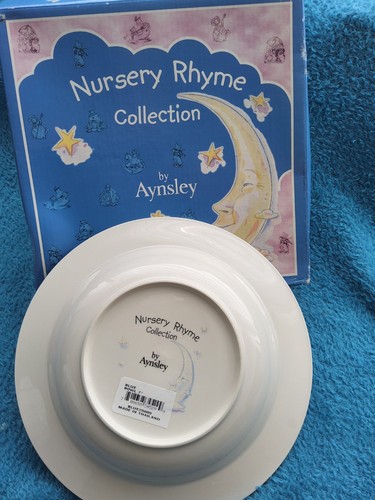 Aynsley Nursery Rhyme Collection Blue Bowl 7" Humpty Dumpty Baby Toddler Gifts - Picture 2 of 2