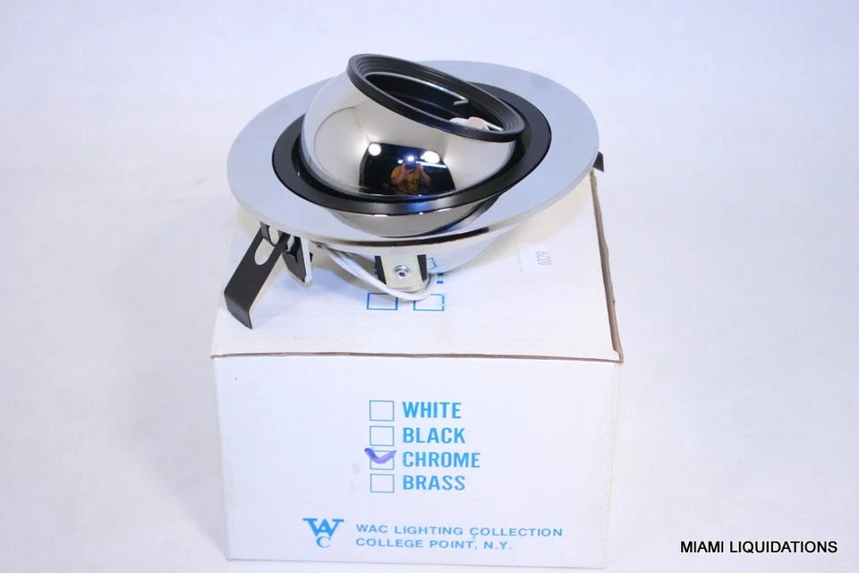 WAC Lighting HR-921-CM Adjustable Miniature Eyeball Light Trim Chrome Reccessed - Image 4 of 4