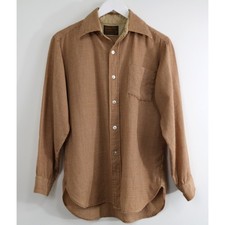 Pendleton Sir Pendleton Wool Shirt Mens Medium Brown Houndstooth Made in USA VTG