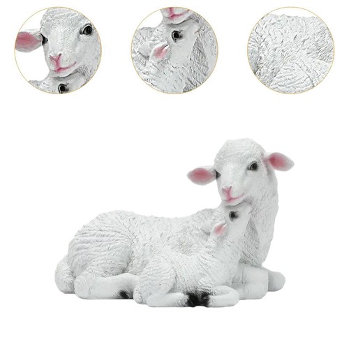 Sheep Garden Statue Decorative Figurine Resin Outdoor Statue Animal Sculpture - Picture 6 of 6