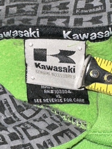 Kawasaki Felpa con Cappuccio Youth XL Verde Pullover Felpa Corsa Motocross Spell Out - Foto 5 di 7