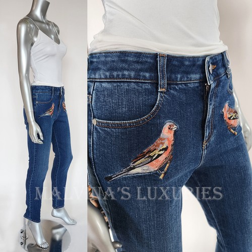 STELLA MCCARTNEY JEANS SKINNY BLAU DENIM HOSE VOGEL STICKEREI Gr. 29 42 IT 6 US - Bild 4 von 16