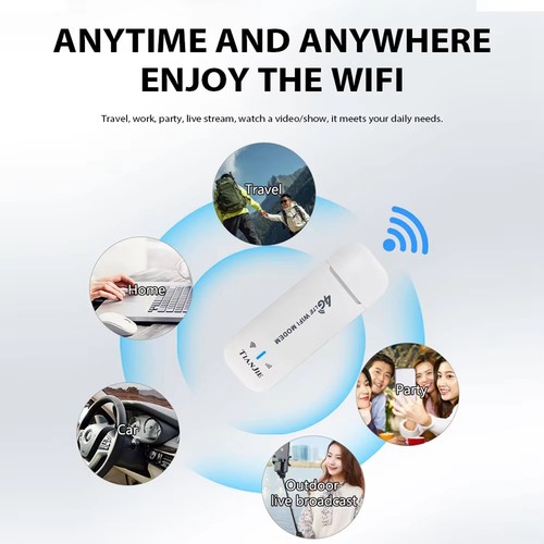 Router WiFi 4G LTE, Modem USB Portatile con Antenne, Hotspot Ad Alta Veloci3808 - Imagen 7 de 8