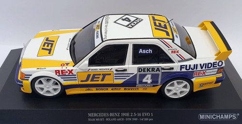 Minichamps 1/18 Scale 155 893604 -Mercedes Benz 190E 2.5-16 EVO 1 #4 Team MS-Jet - Picture 4 of 6