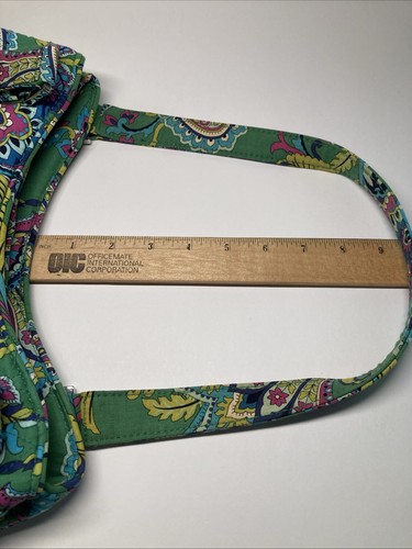 Vera Bradley Smaragd Paisley Emily Umhängetasche Schulter 3 Fächer Tasche Handtasche UVP 88 - Bild 16 von 17