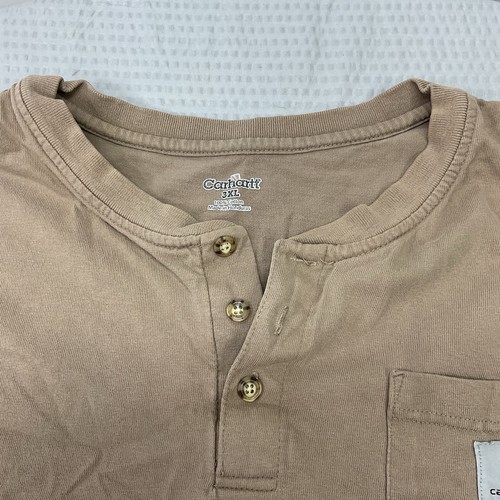 Camiseta de trabajo Carhartt Henley para hombre 3XL cuello holgado manga corta - Imagen 3 de 5