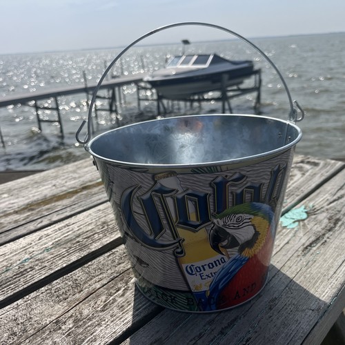 Corona Extra Jimmy Buffett’s Parrots Beer Bucket Ice Cooler Metal Tin VG+ - Picture 2 of 7