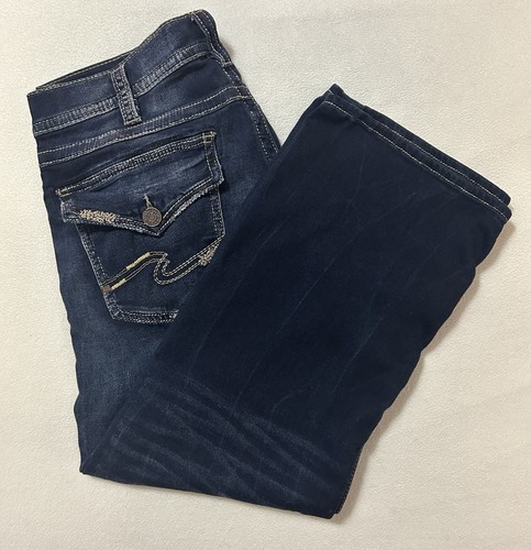 Silver Jeans Zac Men’s 38x30 Flap Pockets Distressed Blue Denim - Picture 2 of 10