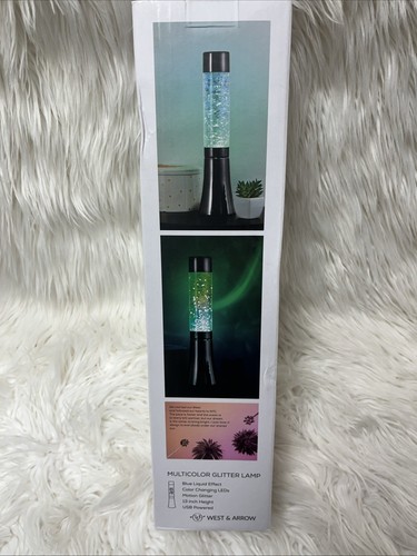 Multicolor Gliter Lamp - 13" Tube Shape Black - West & Arrow - Picture 7 of 9