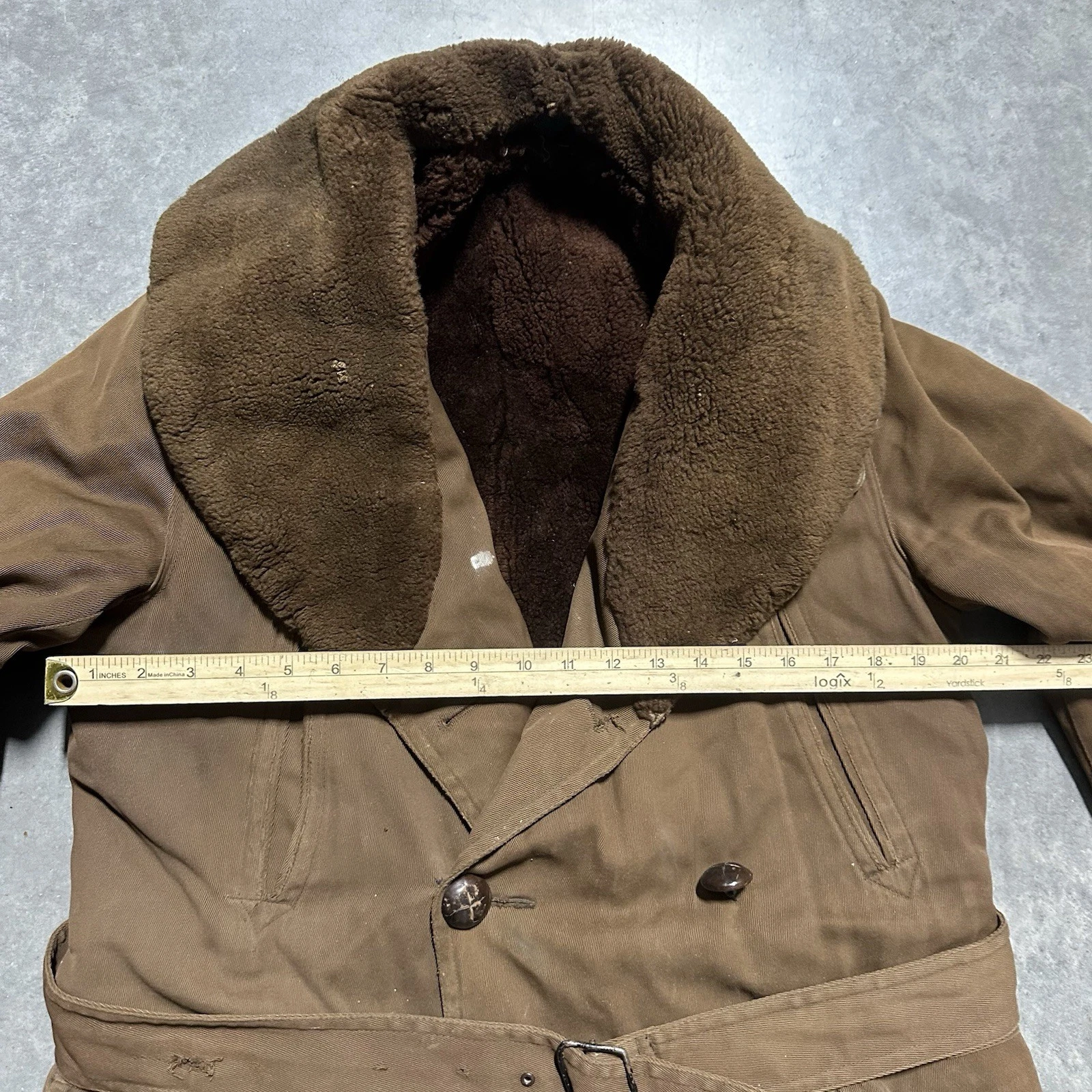 Vintage 30s Laskinlamb Full Length Barnstormer Canvas Lined Jacket Coat Size 40 image 13