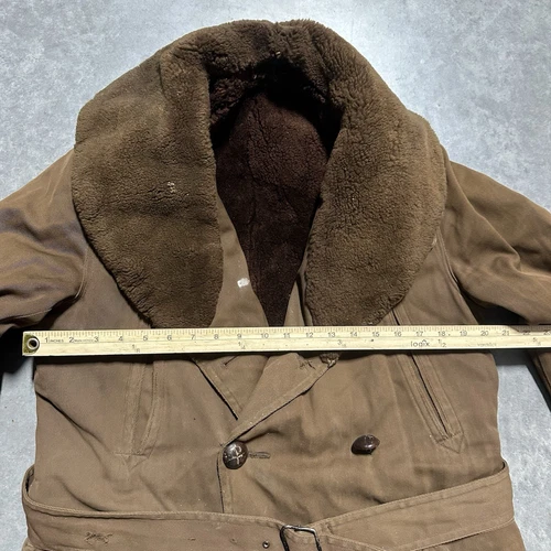 Vintage 30s Laskinlamb Full Length Barnstormer Canvas Lined Jacket Coat Size 40 image 13