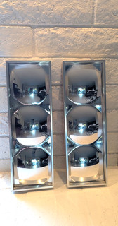 Pair Mid Century Modern 1960s 70s Turner Convex Bubble Mirrors Verner Panton Era