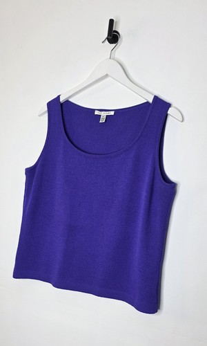St. John Purple Sleeveless Santana Knit Wool Tank Top Women’s Size Medium - Picture 2 of 8
