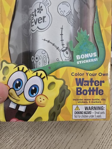 SpongeBob SquarePants Color Your Own Water Bottle New - Bild 3 von 7