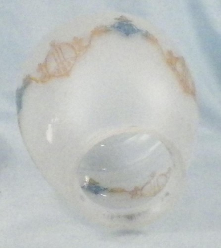 Art Deco Lamp Shade Frosted Glass Gold Blue Garland Table Stand Vintage #157 - Picture 7 of 9