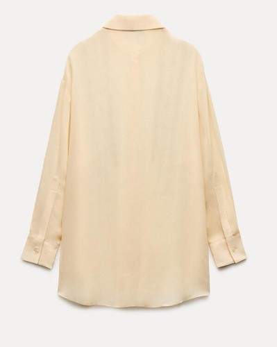 ZARA ZW Collection NEW Sequin Oversized Shirt Blouse Top $139 Size M - Picture 2 of 6