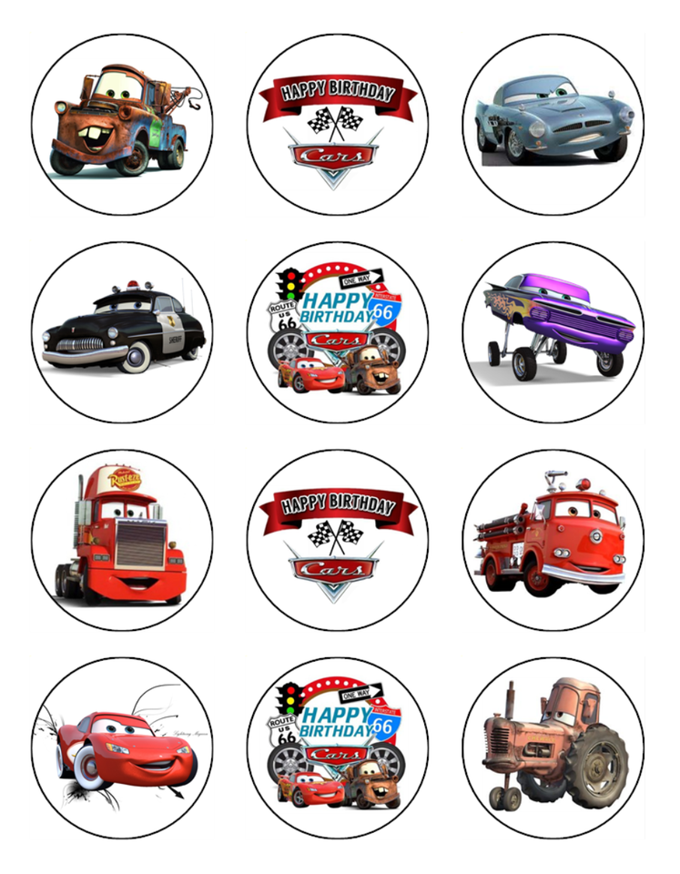 Cars Lightning McQueen Cake Topper Edible Icing Cake Decoration (3