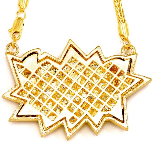 POW Necklace New Crystal Rhinestone Pendant with 36 Inch Franco Chain Hip Hop - Picture 7 of 38