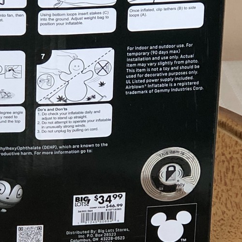 L'incubo prima di Natale Jack Skellington luci gonfiabili soffiate NUOVE - Foto 5 di 5