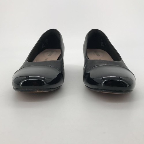 Collection by Clarks Classic Low Pump 1.5" Heel Black Cap Toe Slip On Womens 6 M - Picture 6 of 12