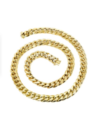 Bracelet in 10K Solid Gold 8.5mm Classic Miami Cuban with Box Lock 8.5" - Picture 3 of 3