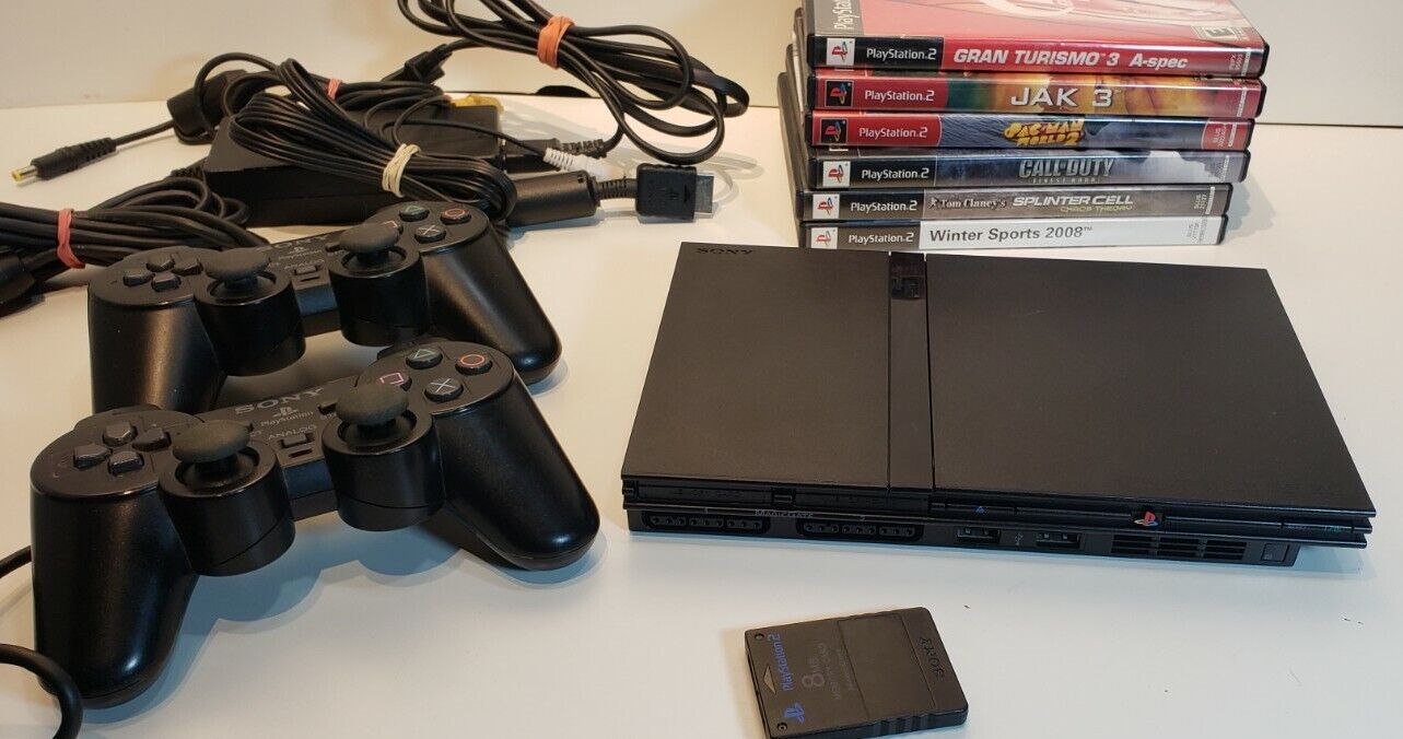 Playstation 2 Completo Na Promoção Ps2+ 02 Controles+ 5 Jogos+ Garantia!!