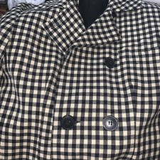 Christian Dior womens wool Black/ White jacket double breasted Coat Sz 10