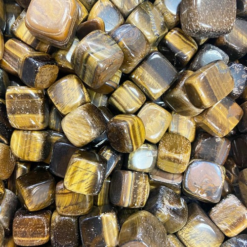 Dice Tumbled Natural Tiger's Eye Gemstone Raw Rock | June Zodiac Birth Stone - Picture 3 of 5
