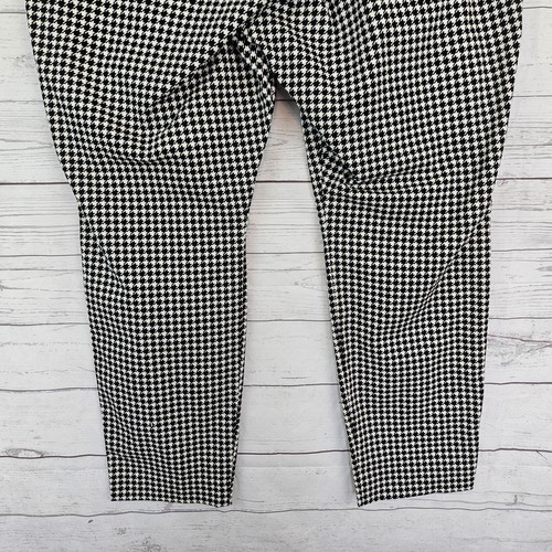 Old Navy Womens Ankle Pants Sz 16 Black White Houndstooth Side Zip High Rise - Picture 5 of 7