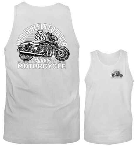 Canotta grafica due ruote Forever moto motociclisti classica Custon bike - Foto 8 di 8