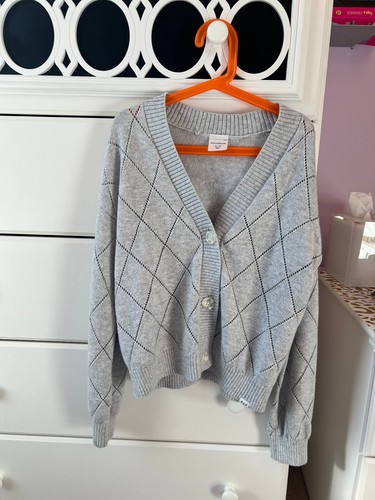 Abercrombie & Fitch Girl's Cardian size 11/12 Light Grey - Picture 1 of 4