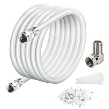 20 Ft Rg6 Coaxial Coax Cable Connectors Set Quad Shielded Highspeed Internet 3 G