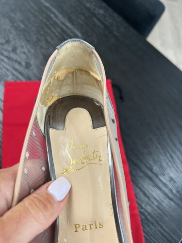 Christian Louboutin Women's Follies Strass Pumps Crystal Embellished Mesh 40.5 - Imagen 10 de 17
