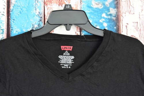 Herren Levi's T-Shirt Nachtwäsche V-Ausschnitt kurzärmelig LARGE schwarz NEU - Bild 3 von 8