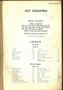Caterpillar-637-Scraper-Parts-Manual-Book-UEG0249S-SN-64M-91N-Up-C1974