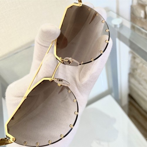 LOUIS VUITTON The Party Sunglasses Gold Studs 60◻︎14 140 Z0984E - Picture 5 of 7