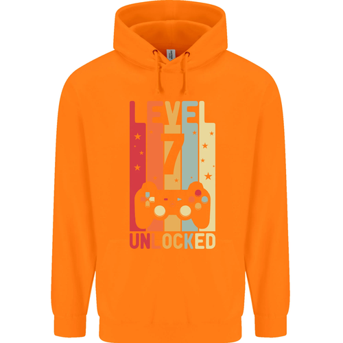 7th Birthday 7 Year Old Level Up Gamming Childrens Kids Hoodie - Picture 29 of 76