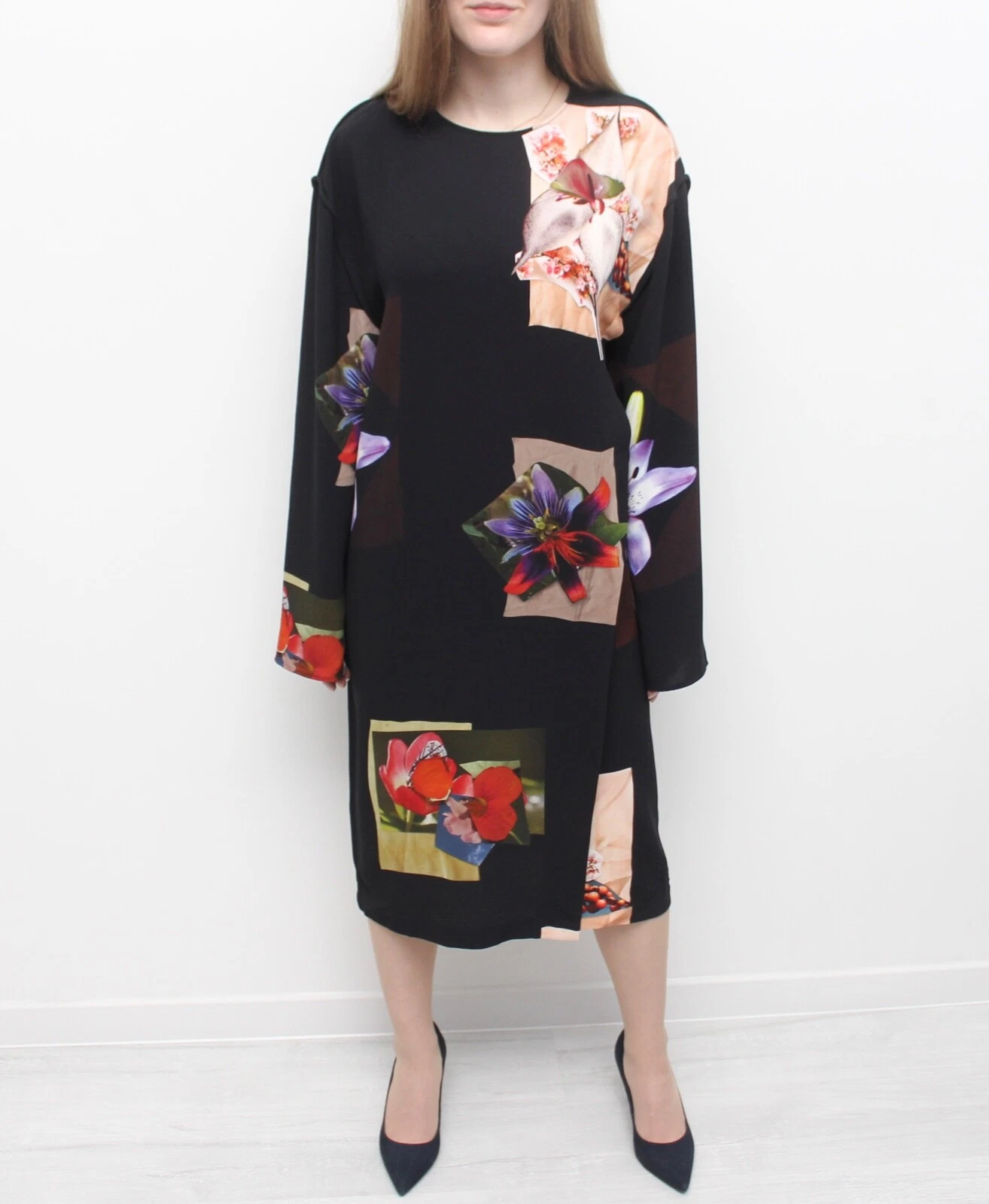 Abito donna ACNE STUDIOS con stampa floreale nero MOLTO RARO 38 ~M 670$