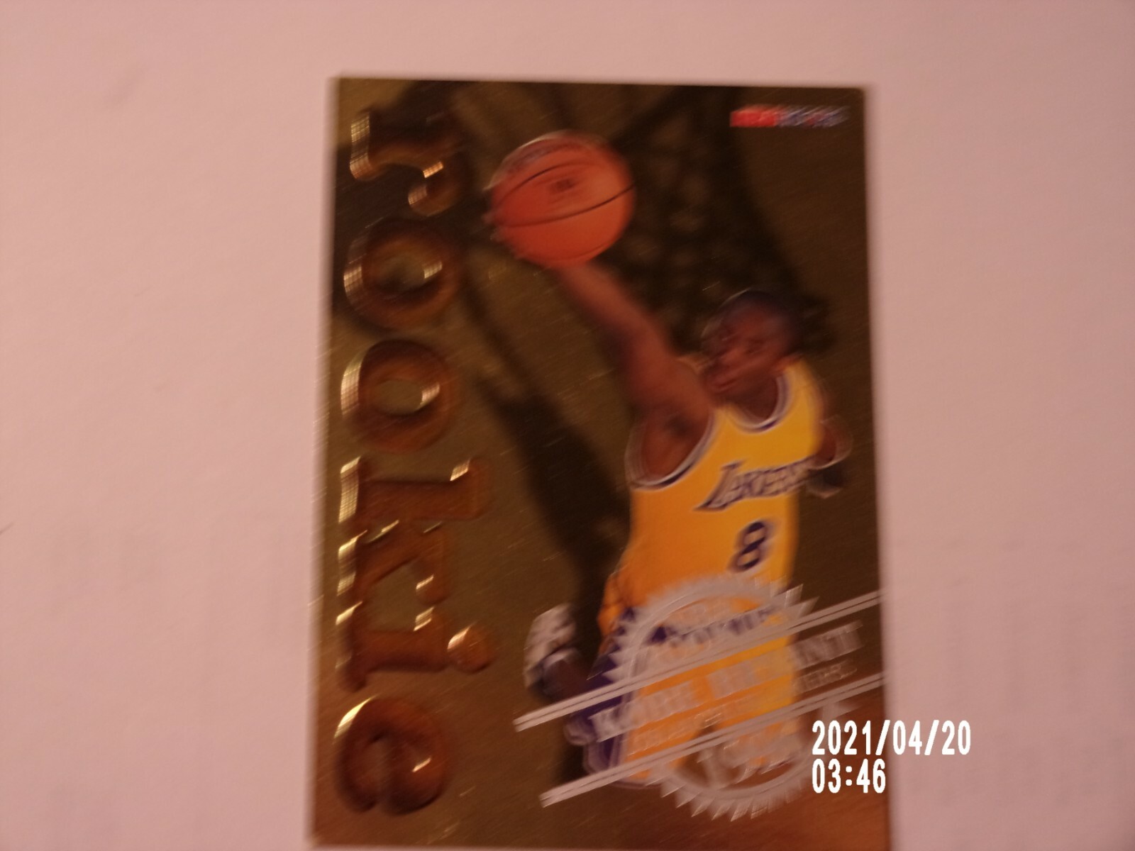 1996-97 NBA Hoops KOBE BRYANT Gold Foil Rookie RC LA Lakers #3 of 30 Excellent