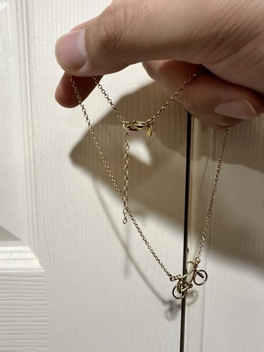 Vintage Sterling Silver Dyadema Bicycle Bike Pendant Necklace 16.5 Italy - Picture 2 of 4
