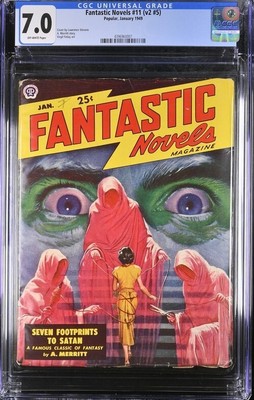 Fantastic Novels pulp 11 (V2 #5) CGC 7.0 1949 Hooded Menace cover Top Census GGA