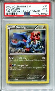 POKEMON DRUDDIGON DRAGON VAULT STAMPED B&W #17 REVERSE HOLO FOIL PSA 9 POP 5